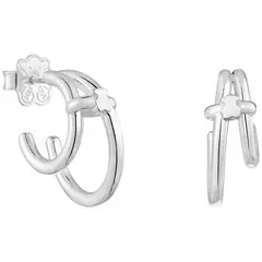 TOUS - Aretes doble aro de plata Straight