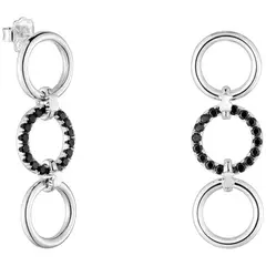 TOUS - Aretes largos de plata y espinela negra Straight