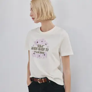 MANGO - Camiseta Mujer con Estampado Manga corta