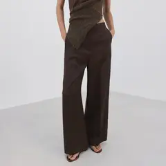 MANGO - Pantalón Recto Mujer Tiro alto