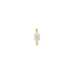 TOUS - Arete individual aro de oro 14 kt y diamante creado en laboratorio de 0.10 ct. Medida 8 mm.