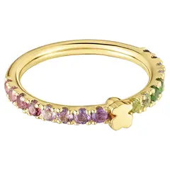 TOUS - Anillo con baño de oro 18 kt sobre plata y gemas Straight