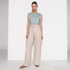 BASEMENT - Pantalón Cargo Mujer Tiro medio