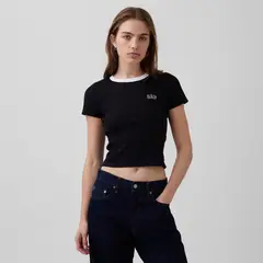 GAP - Camiseta Mujer con Logo Manga corta de Algodón
