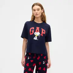 GAP - Camiseta Mujer con Estampado Manga corta de Algodón