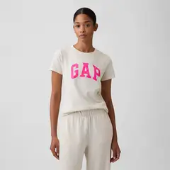 GAP - Camiseta Mujer con Logo Manga corta de Algodón