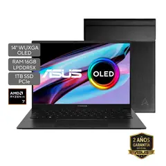 ASUS - Portátil Zenbook 14 |AMD Ryzen AI 7 | LPDDR5X 16GB| 1TB SSD de almacenamiento | Windows 11 Home|14 Pulgadas |UM3406GA-QL078W | Computador portátil