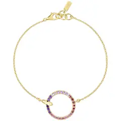 TOUS - Pulsera cadena con baño de oro 18 kt sobre plata y gemas Straight