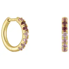 TOUS - Aretes de aro con baño de oro 18 kt sobre plata y gemas Straight