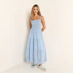 SYBILLA - Vestido Largo para Mujer de Algodón