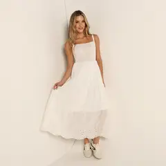 SYBILLA - Vestido Largo para Mujer de Algodón