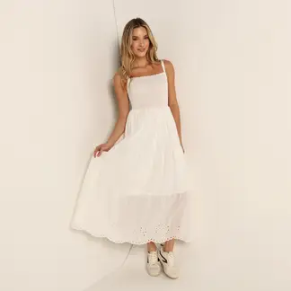 SYBILLA - Vestido Largo para Mujer de Algodón