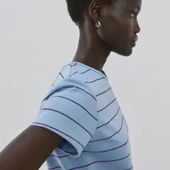 MANGO - Camiseta Mujer de Rayas Manga corta