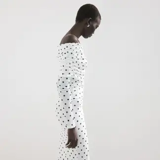 MANGO - Vestido Mujer Medio Casual con Puntos