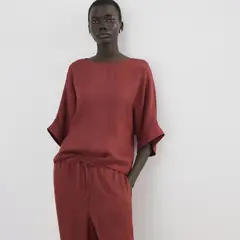 MANGO - Blusa Mujer Manga 3/4