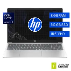 HP - Portátil AI 15-Fd2350La Intel Core Ultra 5 225U 12Cores/8Gb/ 512Gb Ssd/Fhd 15.6"/ Plateado Natural Win11 1.65Kg