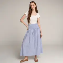 UNIVERSITY CLUB - Falda Maxi Mujer de Algodón
