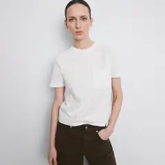 MANGO - Camiseta Mujer con Bordado Manga corta