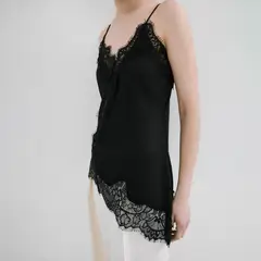 MANGO - Top Mujer con Encaje Sin mangas