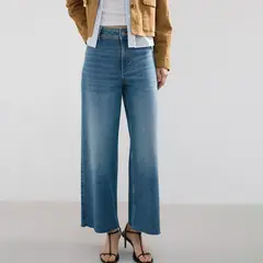 MANGO - Jean Culotte Mujer Tiro alto
