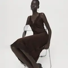 MANGO - Vestido Mujer Medio Casual con Encaje