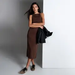 DENIMLAB - Vestido Medio de Tachas Mujer
