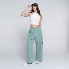SYBILLA - Pantalón Relax Mujer Tiro medio
