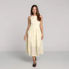 BASEMENT - Vestido Mujer Medio de Algodón