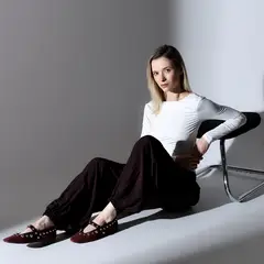 BASEMENT - Pantalón Balloon Mujer Tiro alto Rayon