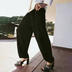 MANGO - Pantalón Balloon Mujer Tiro medio