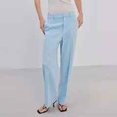 MANGO - Pantalón Recto Mujer de Algodón