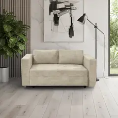 HOGAR VENECIA - Sofa Cama Baul Barton 160x80x68 Tela Beige