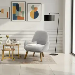 HOGAR VENECIA - Poltrona Soria 77x80x79 Tela Poliéster Acolchada Plata
