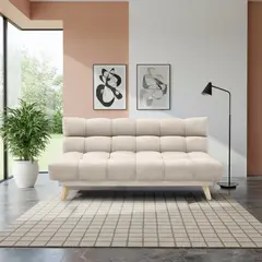 MICA - Sofa Cama Nobo 178x92x82 Reclinable Tela Beige