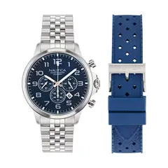 NAUTICA - Relojes Hombre NCT Blueocean. Reloj Acero Inoxidable Plateado NAPBOS406