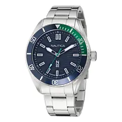 NAUTICA - Relojes Hombre Finn World. Reloj Acero Inoxidable Plateado NAPFWS502