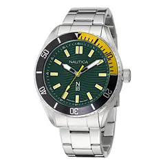 NAUTICA - Relojes Hombre Finn World. Reloj Acero Inoxidable Plateado NAPFWS504