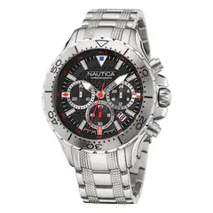 NAUTICA - Relojes Hombre NST. Reloj Acero Inoxidable Plateado NAPNSF204