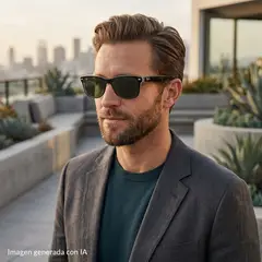 RAY-BAN - Gafas de Sol Cuadradas Hombre New Wayfarer Negro Ray Ban