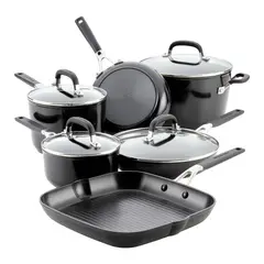 KITCHENAID - Juego de olla antiadherente 84800 Anodizado duro de 10 piezas