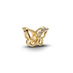 PANDORA - Charm Calado Mariposa Recubrimiento En Oro 14K