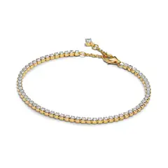 PANDORA - Brazalete De Tenis Brillante Recubrimiento En Oro 14K