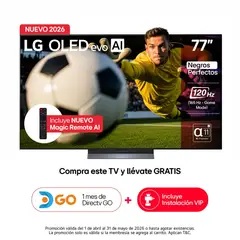 LG - Televisor 77 pulgadas |4K UHD OLED Evo| Dolby Vision |OLED77C6PSA | Incluye AI Magic Remote