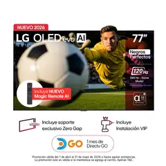 LG - Televisor 77 pulgadas |4K UHD OLED Evo| 60 Watts | Dolby Vision |OLED77G6PSA | Incluye AI Magic Remote