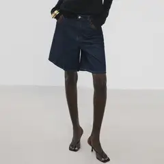 MANGO - Bermuda de jean Mujer Tiro alto