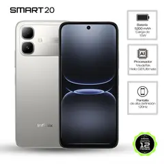 INFINIX - Celular Smart 20 128GB | 4GB RAM | cámara posterior 8MP|cámara frontal 8MP| pantalla 6,78 pulgadas + Mediatek Helio G81 Ultimate