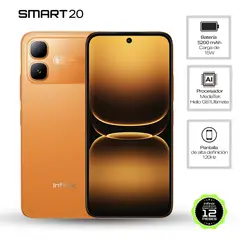 INFINIX - Celular Smart 20 128GB | 4GB RAM | cámara posterior 8MP|cámara frontal 8MP| pantalla 6,78 pulgadas + Mediatek Helio G81 Ultimate