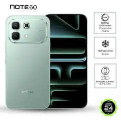 INFINIX - Celular Note 60 5G Negro 256GB | 8GB RAM | cámara posterior 50MP|cámara frontal 13MP| pantalla 6,7 pulgadas + Mediatek Dimensity 7400
