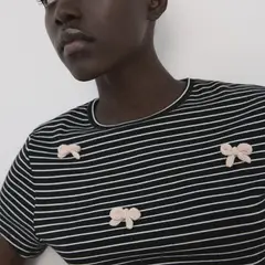 MANGO - Camisa Mujer de Rayas Manga corta