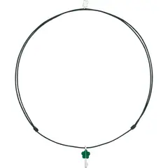 TOUS - Collar Largo De Poliester Y Dije De Plata Verde Unlock